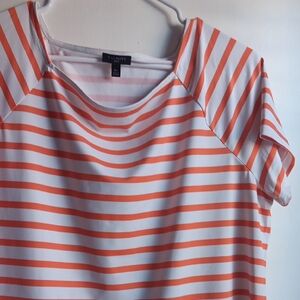 Talbots Orange Stripe Short-Sleeve Women's Top